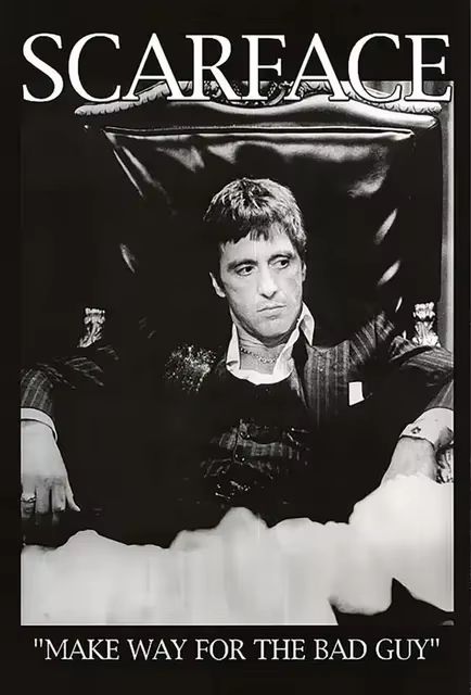 Scarface Tony Montana Canvas Poster Gangster Movie Wall Art Print