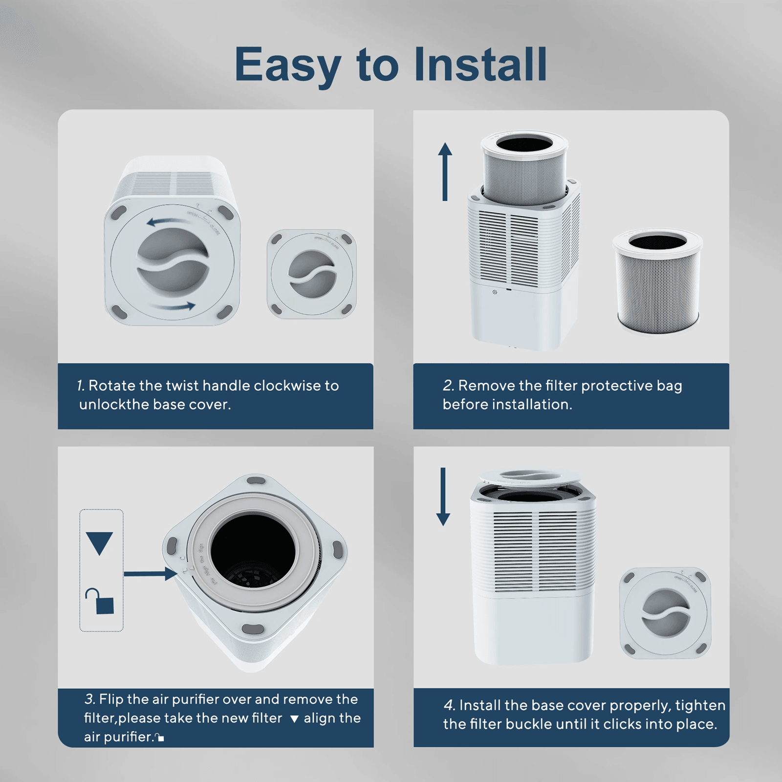 PureBreathe HEPA Air Purifier with Negative Ion Technology