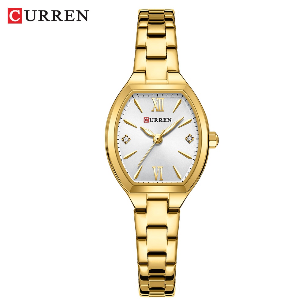 Women's Elastic Band Retro Quartz Watch, Fashionable Barrel-Shaped Elegant Design