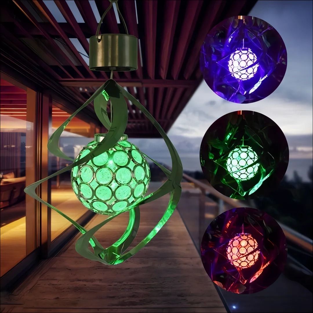 Solar Powered Wind Chime Pendant Light