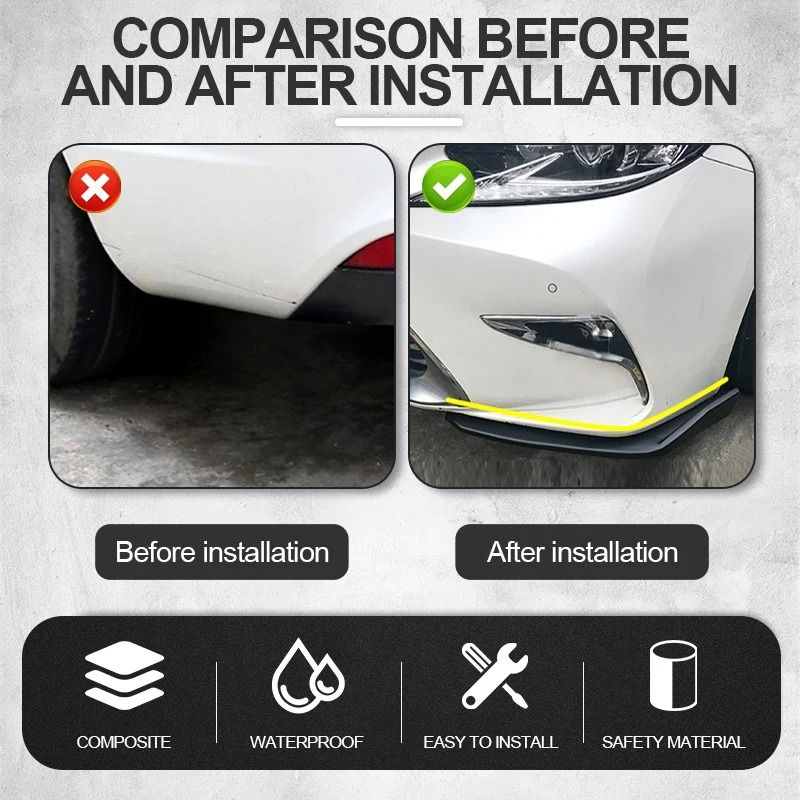 Universal Car Bumper Spoiler Lip Anti Collision Side Skirt Pair