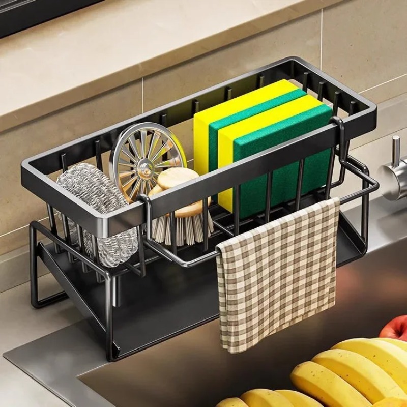 Steel Wool Organizer, Kitchen Draining Rack, Dishcloth Holder, Sink Sponge Rack