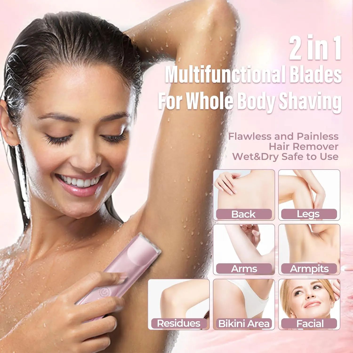 SilkSmooth 2-in-1 Women's Electric Shaver & Bikini Trimmer