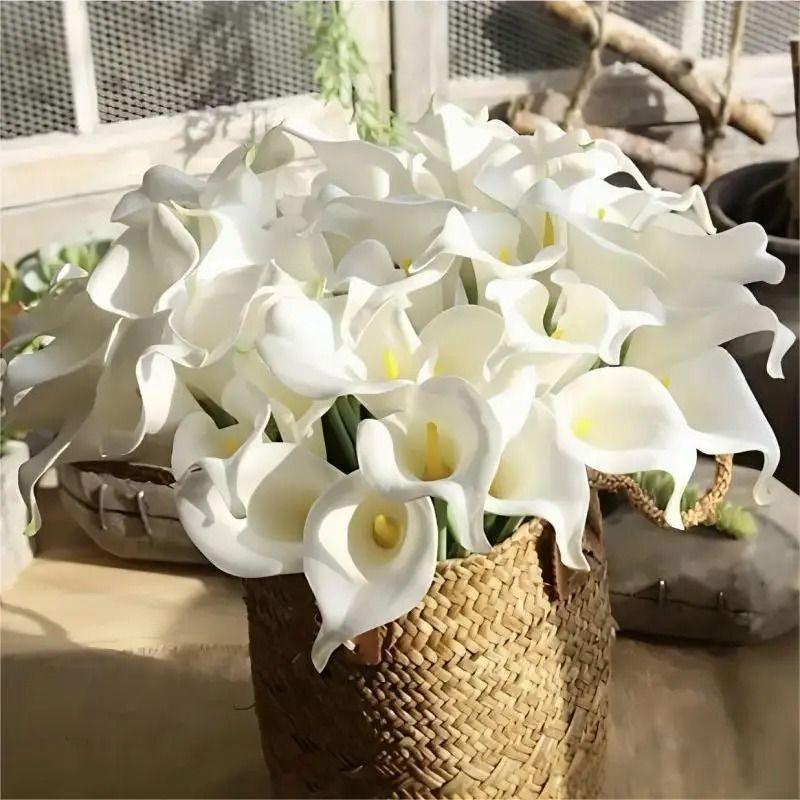 PU Calla Lily Artificial Flower Stem For Home Decor Wedding Bouquet And DIY Floral Arrangements