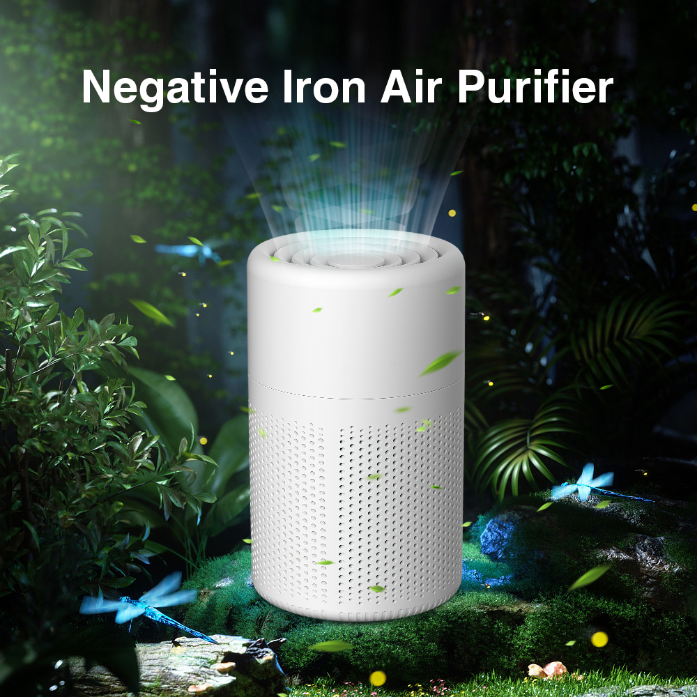 Mini Air Purifier With Activated Carbon, Smoke Odor Removal, Car Air Freshener, Negative Ion Generator