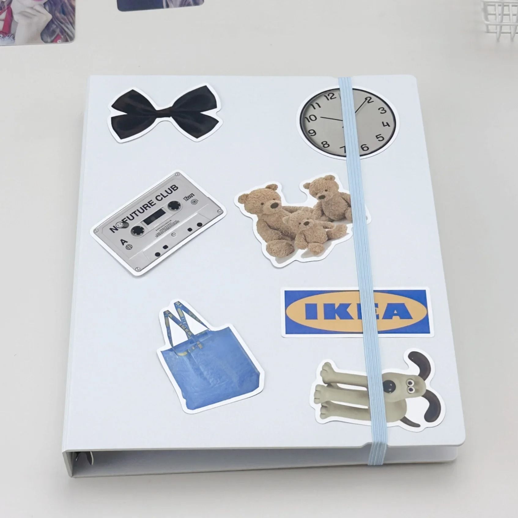 A5 White & Blue DIY Binder – Photocard Collect Book, Diary, and Agenda Planner Stationery