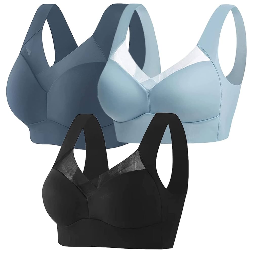 3-Pack Ice Silk Seamless Sports Bras – Wire-Free Comfort with Anti-Sag Support