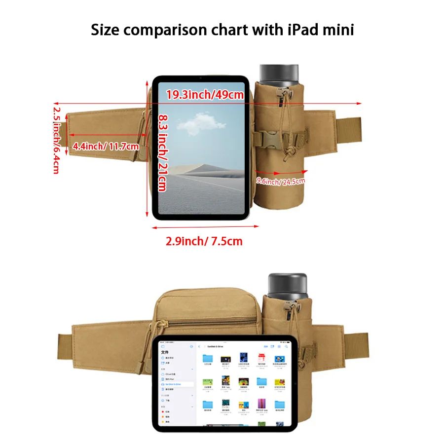 Detachable Sports Water Bottle Waist Bag – Hands-Free Hydration Belt for Hiking, Camping & Outdoor Adventures