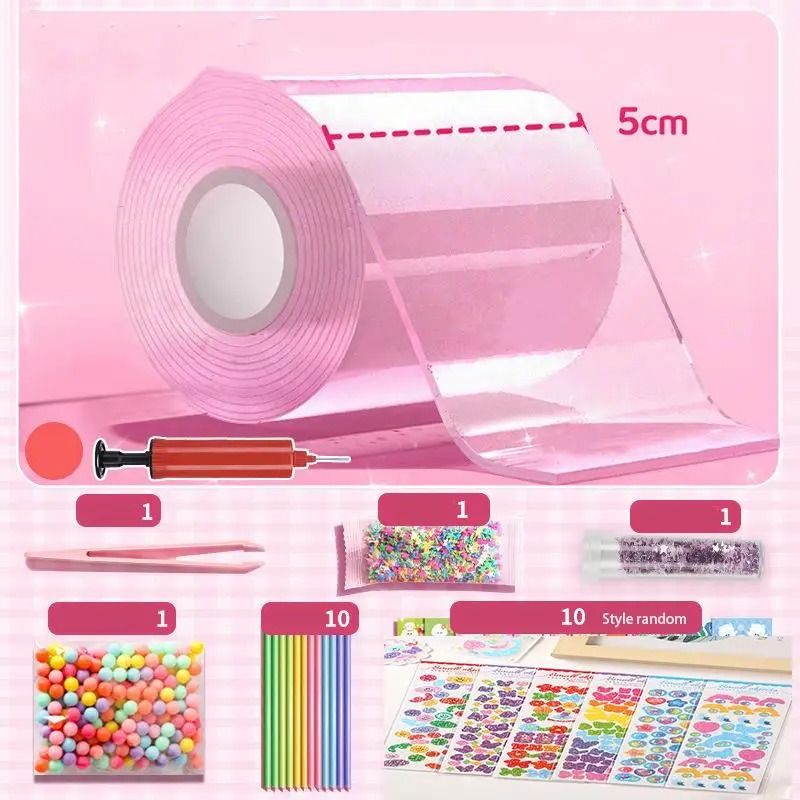 PET Nano Glue Knead Music Full Set | Double Sided Nano Tape Bubble Decompression Toy Kit