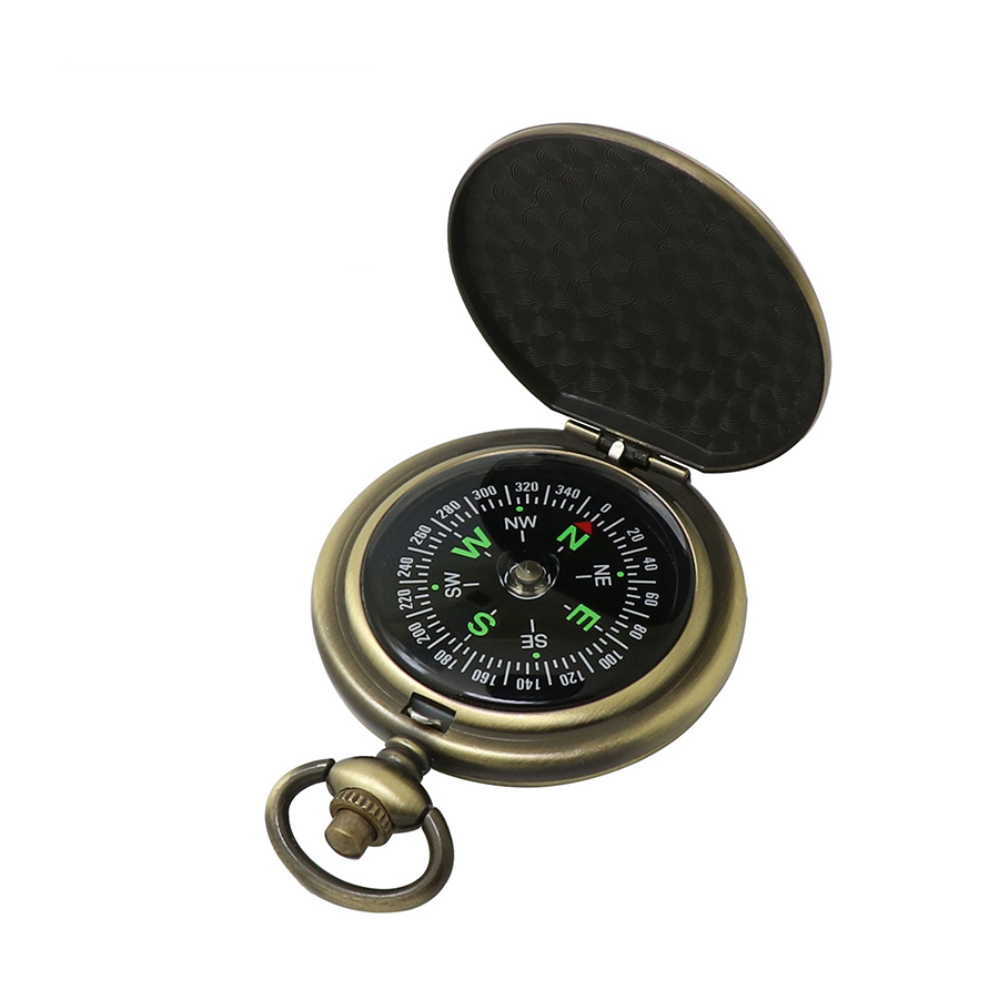 Retro Compass Pocket Watch Waterproof Outdoor Navigation Compass Pendant