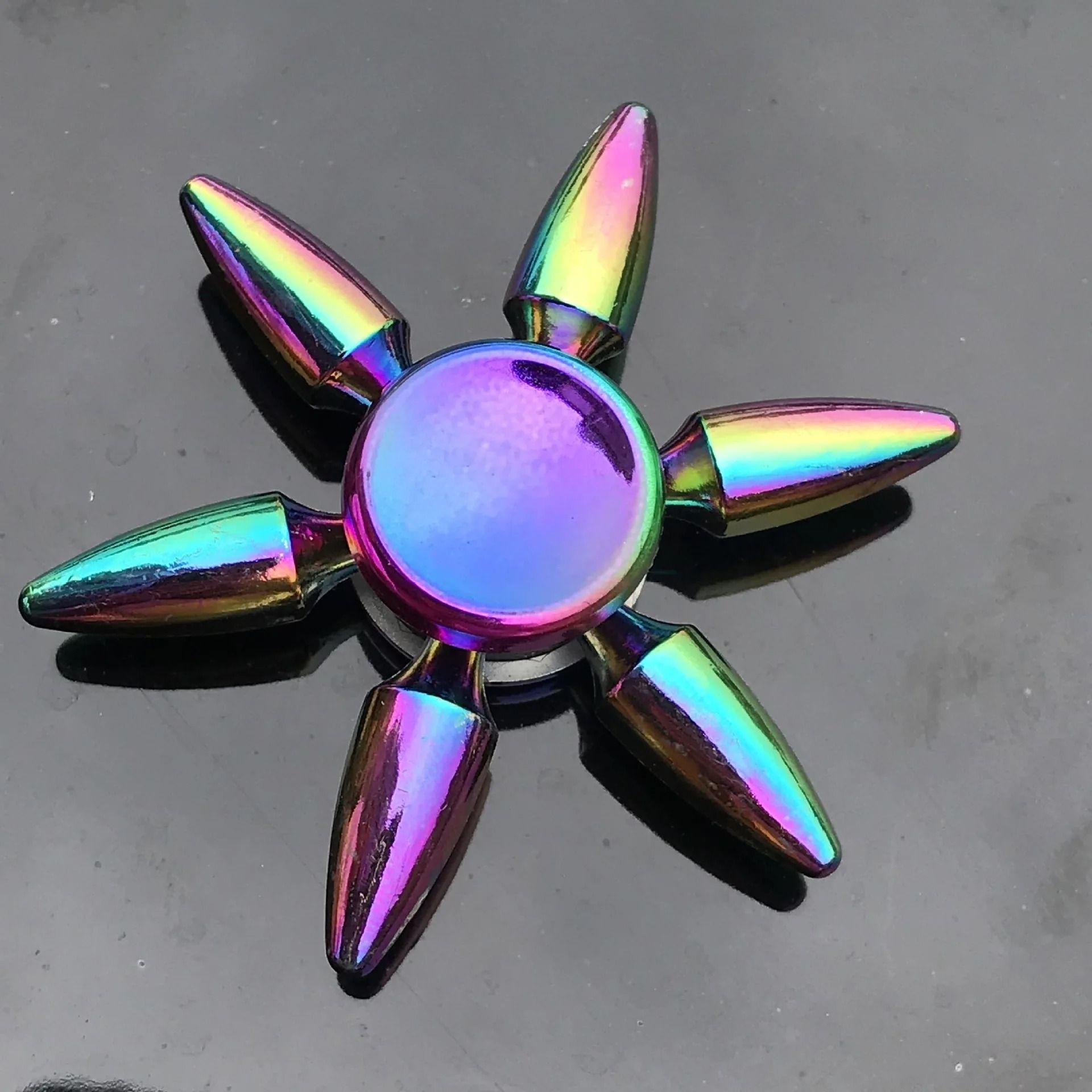 Metal Rainbow Gradient Fidget Spinner with Silent Bearing