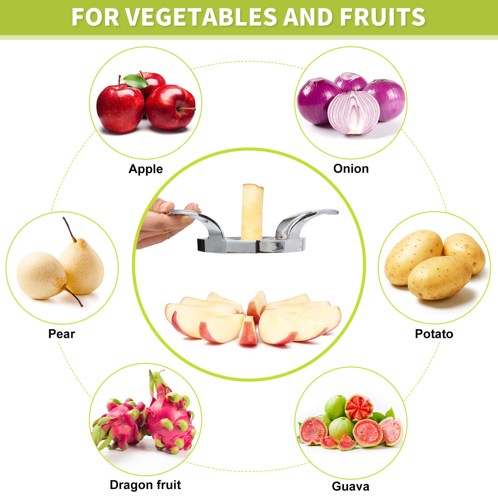 Sharp Apple Cutter and Divider, Heavy Duty Fruit Cutter Kitchen Tools