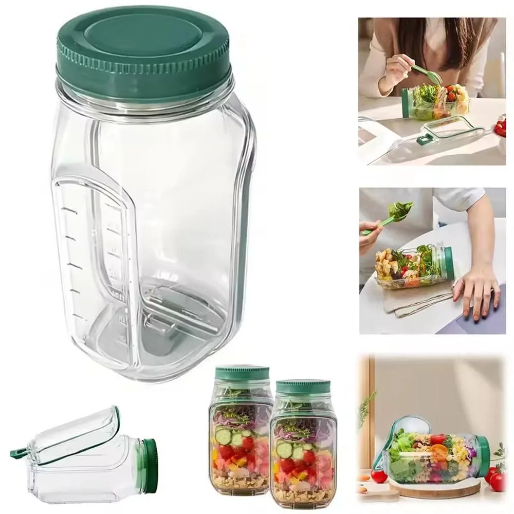 Portable Leakproof Side-Opening Salad & Fruit Container