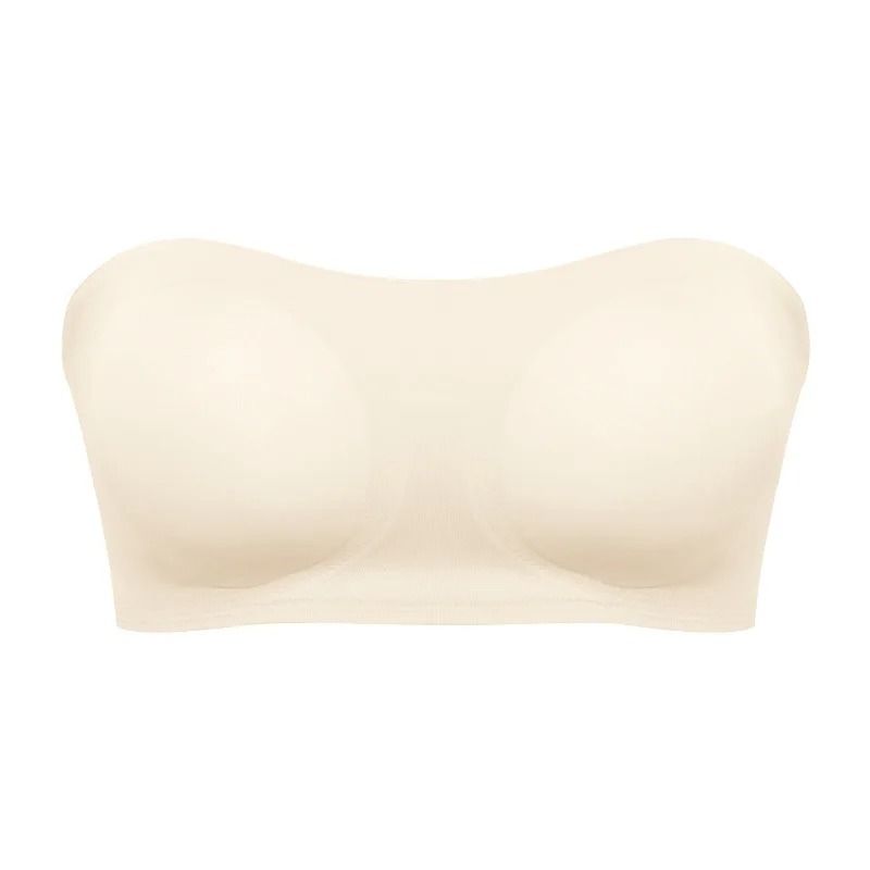 Strapless Push-Up Bra – Seamless Ice Silk Invisible Top with Removable Padding & Anti-Slip Design