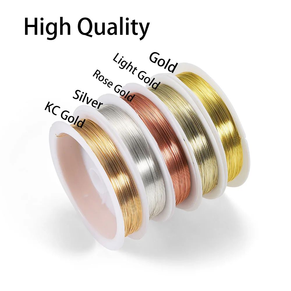 Gold-Plated Beading Wire Copper Cord Roll (0.2–1.0mm) for DIY Jewelry Making