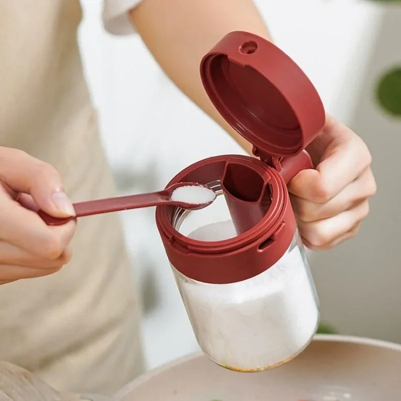 Moisture-Proof 2-in-1 Glass Seasoning Jar & Spice Bottle