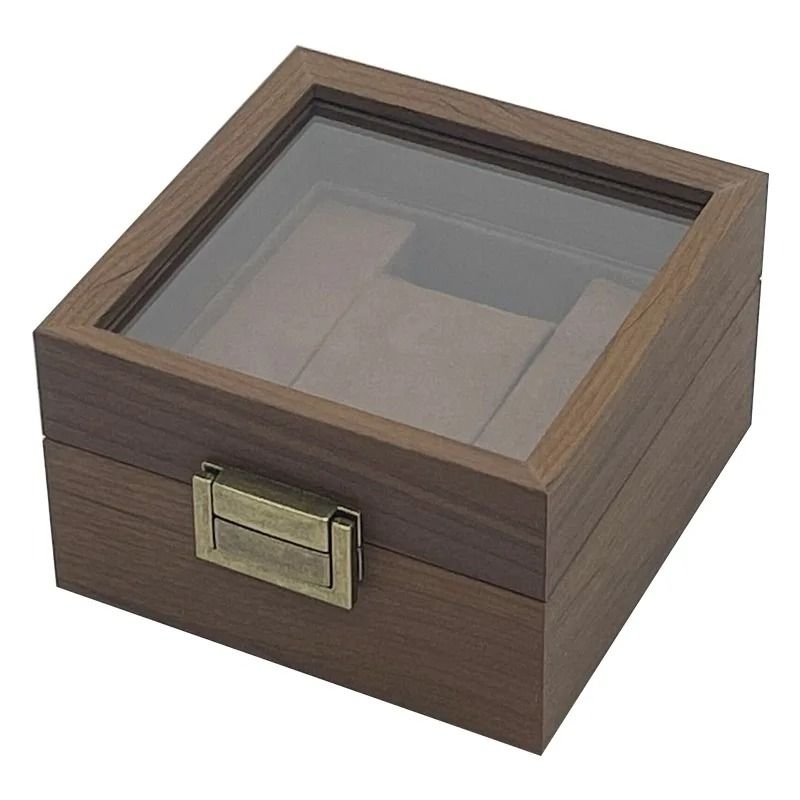 Vintage Black Walnut Wooden Watch Box Single Watch Storage and Display Case