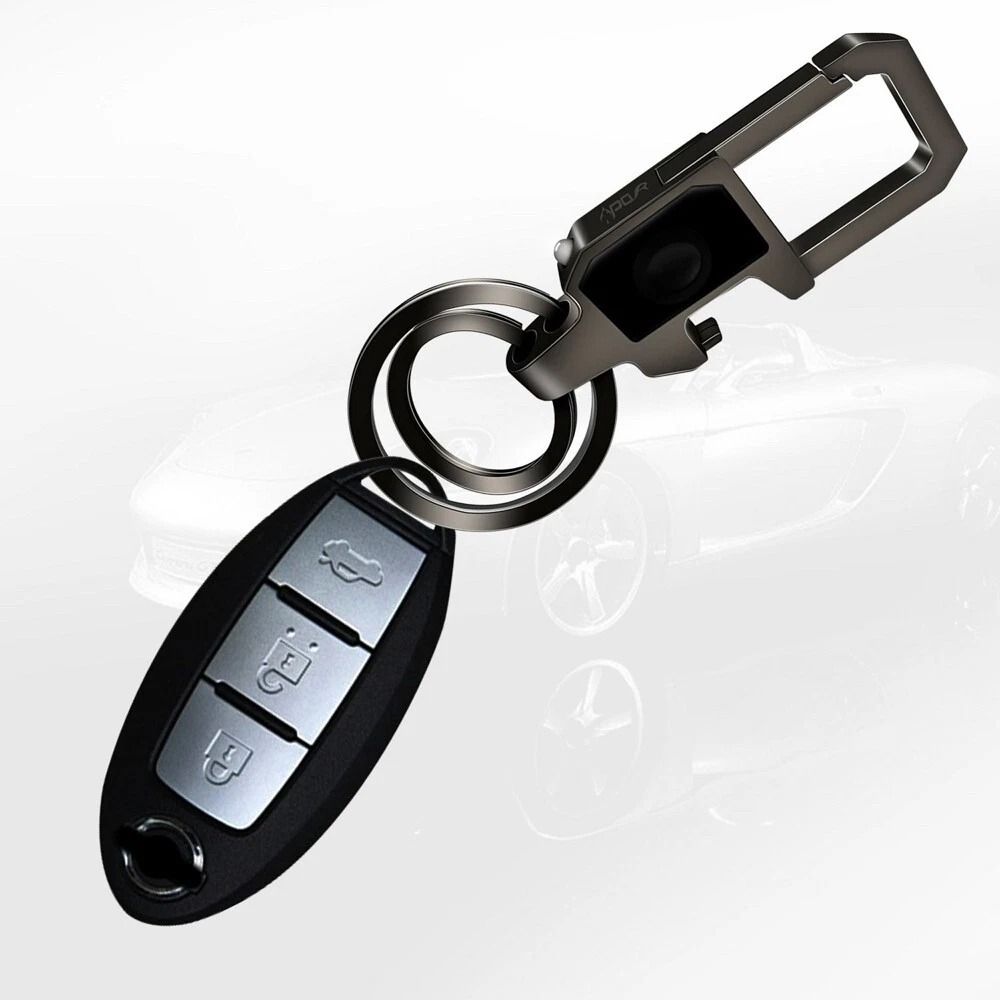 LED Bottle Opener Keychain with Flashlight Zinc Alloy Key Ring Gift