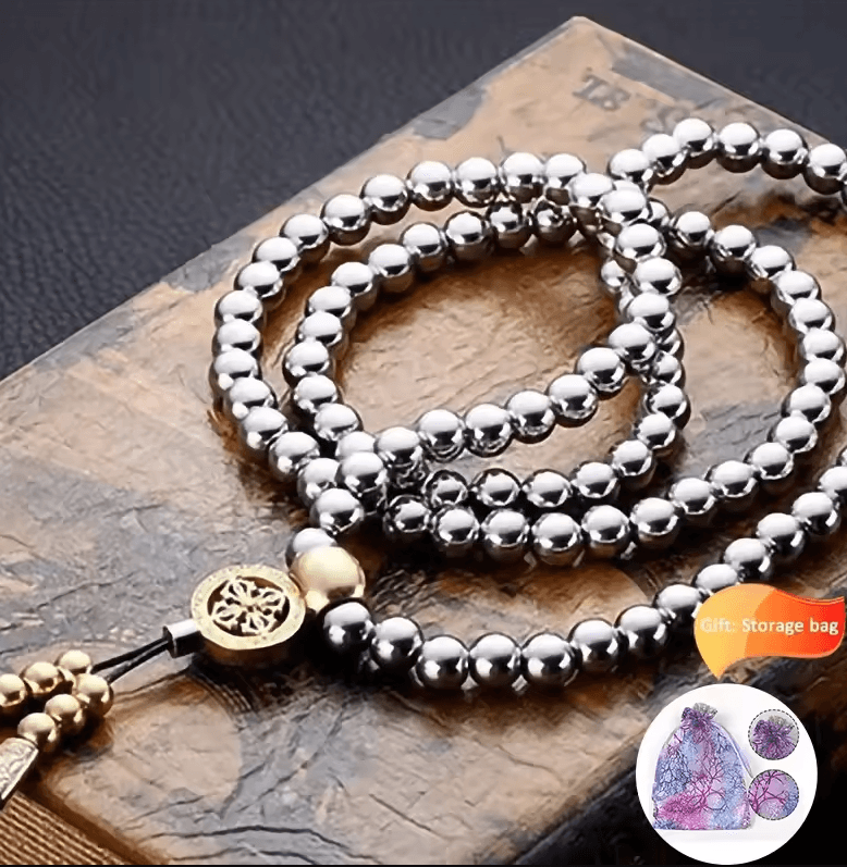 Tactical 8MM Steel Bead Bracelet Necklace – Heavy-Duty EDC Survival Chain (118–128 Beads)