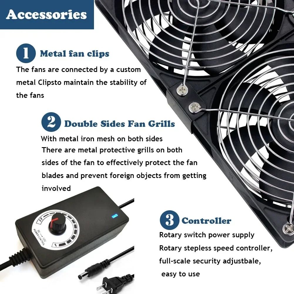 High Speed Exhaust Fan 4.72 Inch with Adjustable Controller