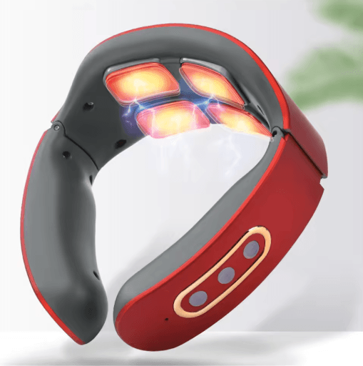 Electric Neck Shoulder Pulse Massager with Heat Adjustable Cervical Pain Relief Device