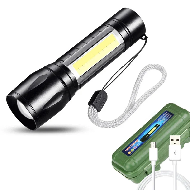 Ultra Bright Mini LED Flashlight with Tail Magnet  USB C Rechargeable Camping, Hunting, and Emergency Lamp