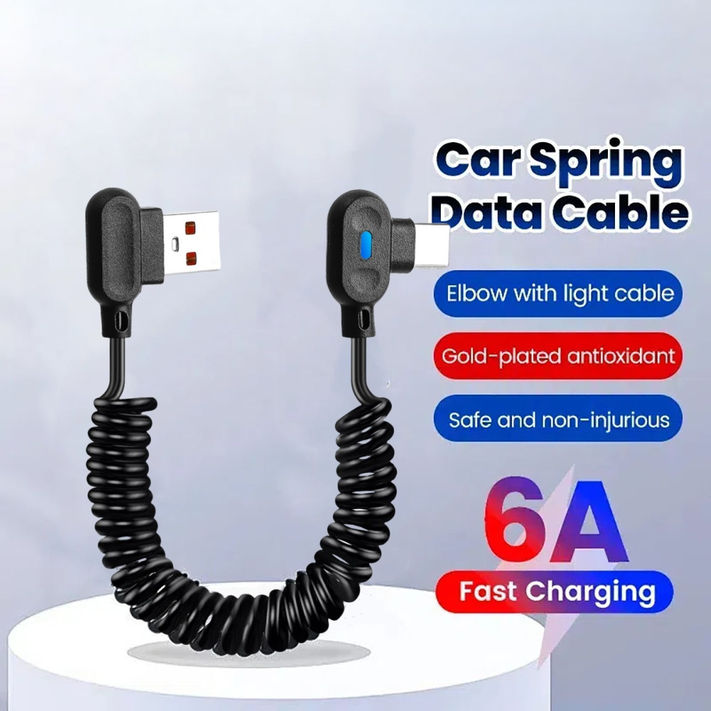 Retractable Elbow USB C Cable Fast Charging PD Quick Data Cord for Phone Charger