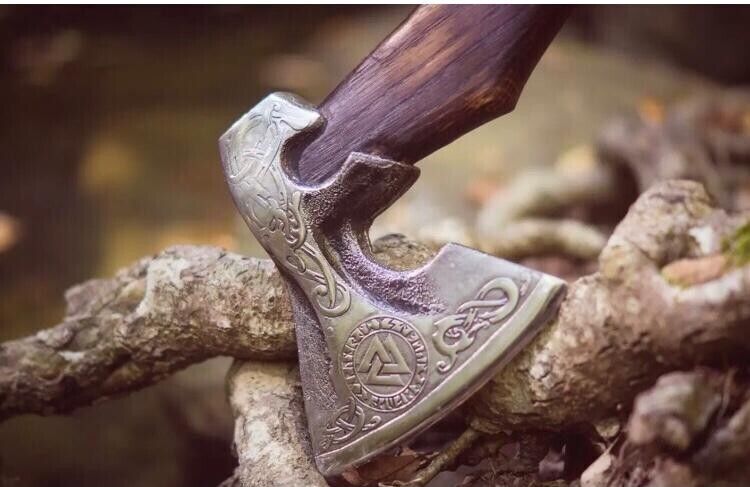 Handmade Viking Throwing Axe | Carbon Steel Blade with Rosewood Handle, 4.3 Cutting Edge, Leather Sheath | Perfect Gift