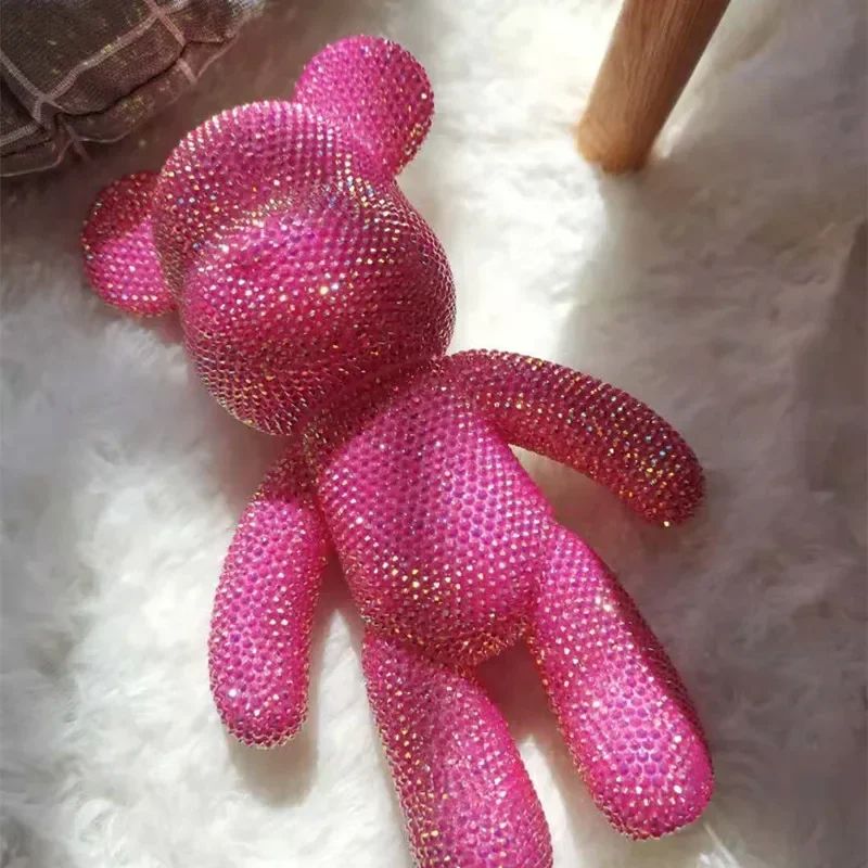 DIY Rhinestone Bear Figurine Crystal Diamond Decor Collectible