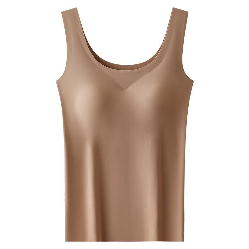 Ice Silk Seamless Bottoming Camisole with Removable Chest Pads 2 Pack