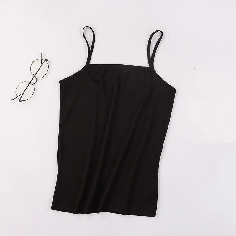 Women Slim Fit Camisole Crop Top Stretch Tank Vest Summer Layering Basic