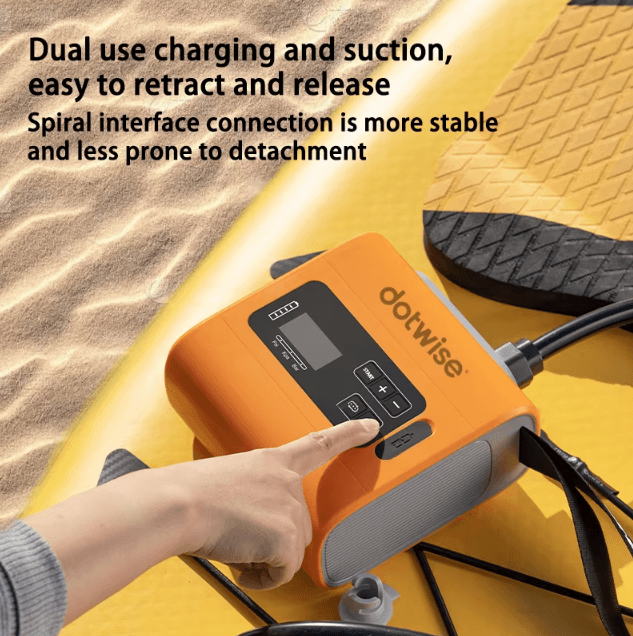 DOTWISE Portable Electric Air Pump 22PSI High Flow Camping Air Mattress Pump Wireless Outdoor Inflator for Kayak Paddle