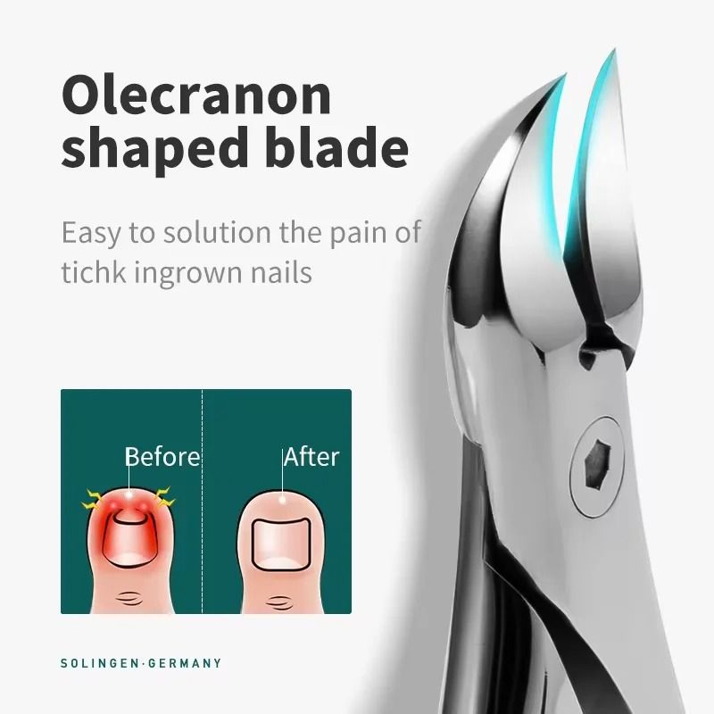 Professional Stainless Steel Toenail Clippers with Anti Splash Design for Ingrown Nails and Pedicure Care