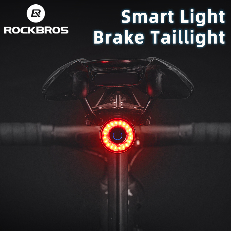 USB Charging Bike Tail Light with Smart Brake Light, Waterproof Cycling Rear Light for MTB & Road Bike Safety