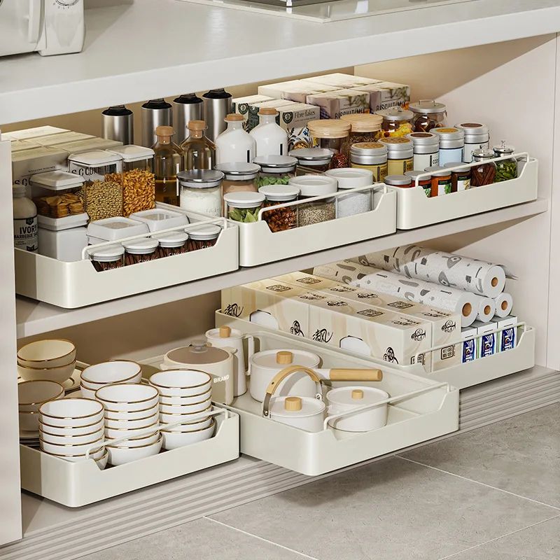 High-Glide Pull-Out Cabinet Organizer Drawer with Slide Rails