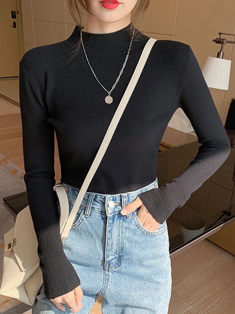 AOSSVIAO Womens Stretch Turtleneck Sweater