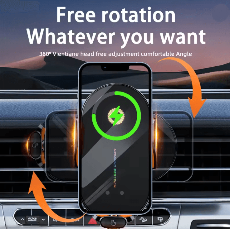 Car Wireless Phone Charger with Automatic Infrared Induction and Fast Charging