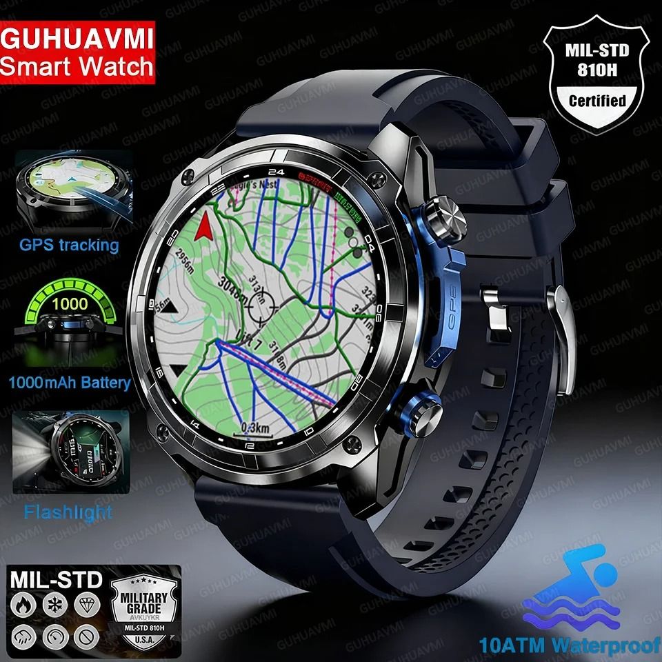 2026 Tactical Offline Map Smartwatch | 4GB Route Navigation & GPS | Executive 10ATM Waterproof Military Outdoor System