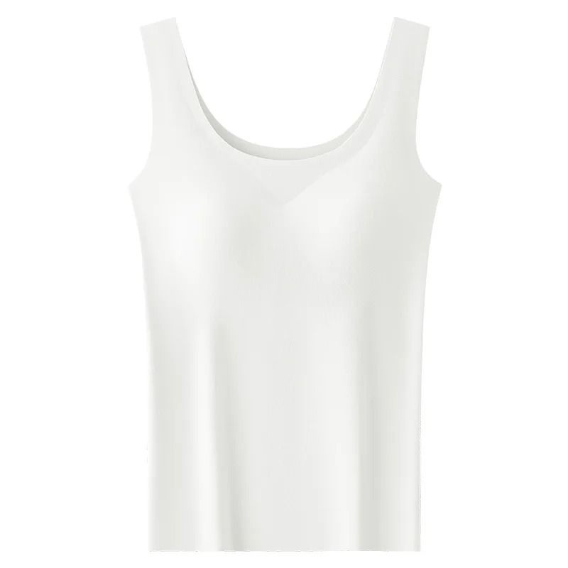 Women Seamless Ice Silk Tank Top with Chest Pads