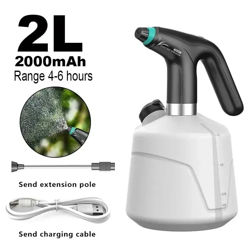 Electric Garden Sprayer with USB Rechargeable Battery Automatic Watering Can 2L Capacity