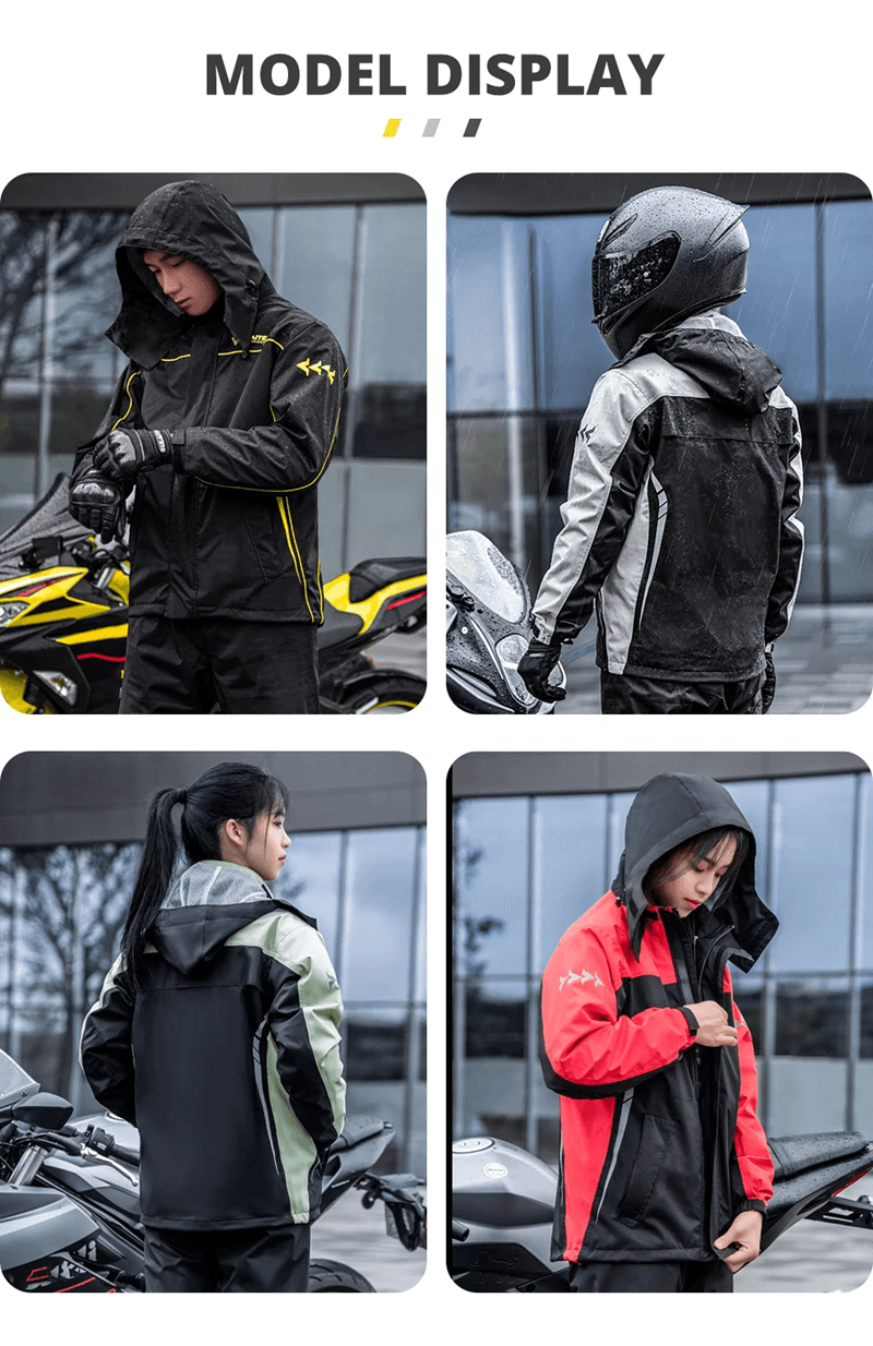 Motorcycle Rain Suit for Riders – Waterproof Jacket and Pants Set for All-Weather Protection
