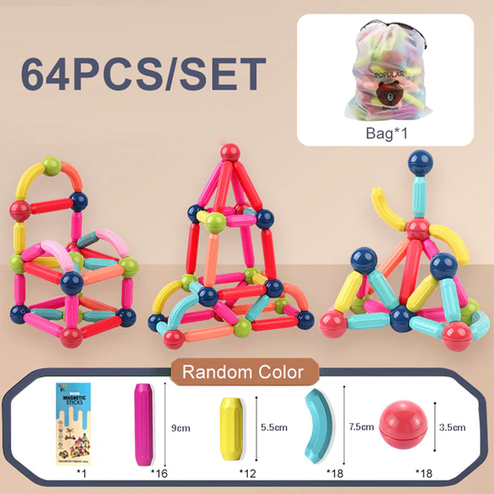Magnetic Balls and Rods Building Blocks – Educational Toy, Perfect Kids Gift