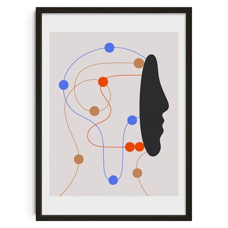 Mid Century Japanese Abstract Canvas Wall Art Prints