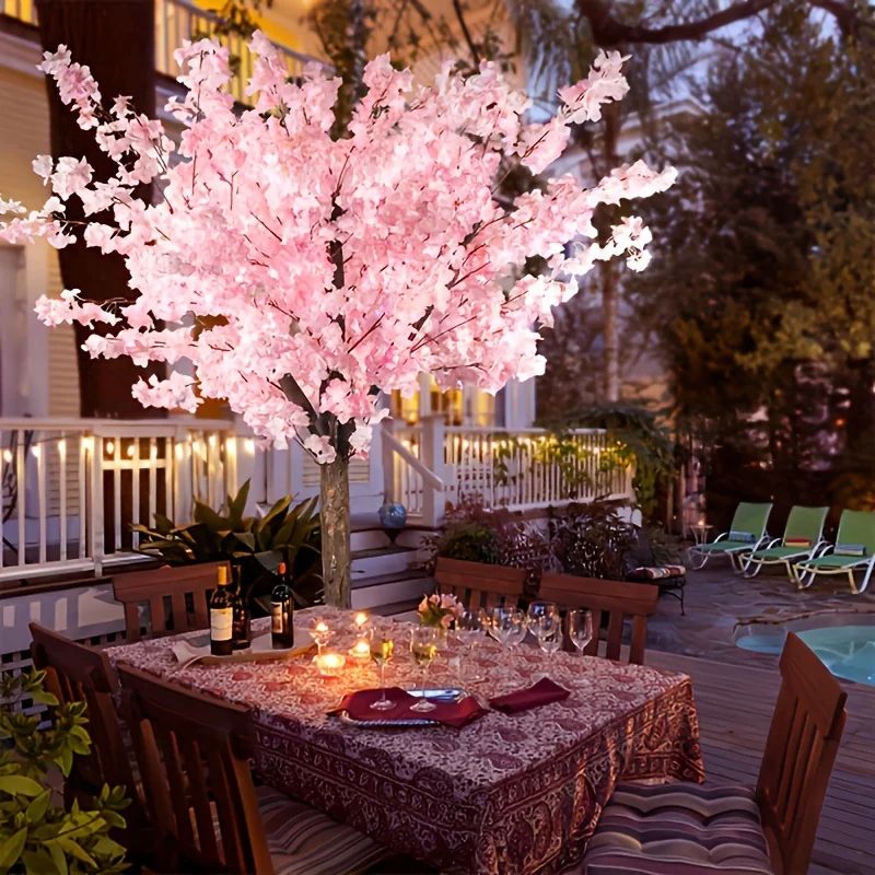 Artificial Cherry Blossom Tree – Faux Sakura Pink Blossom Tree Indoor Outdoor Wedding Party Home Decor