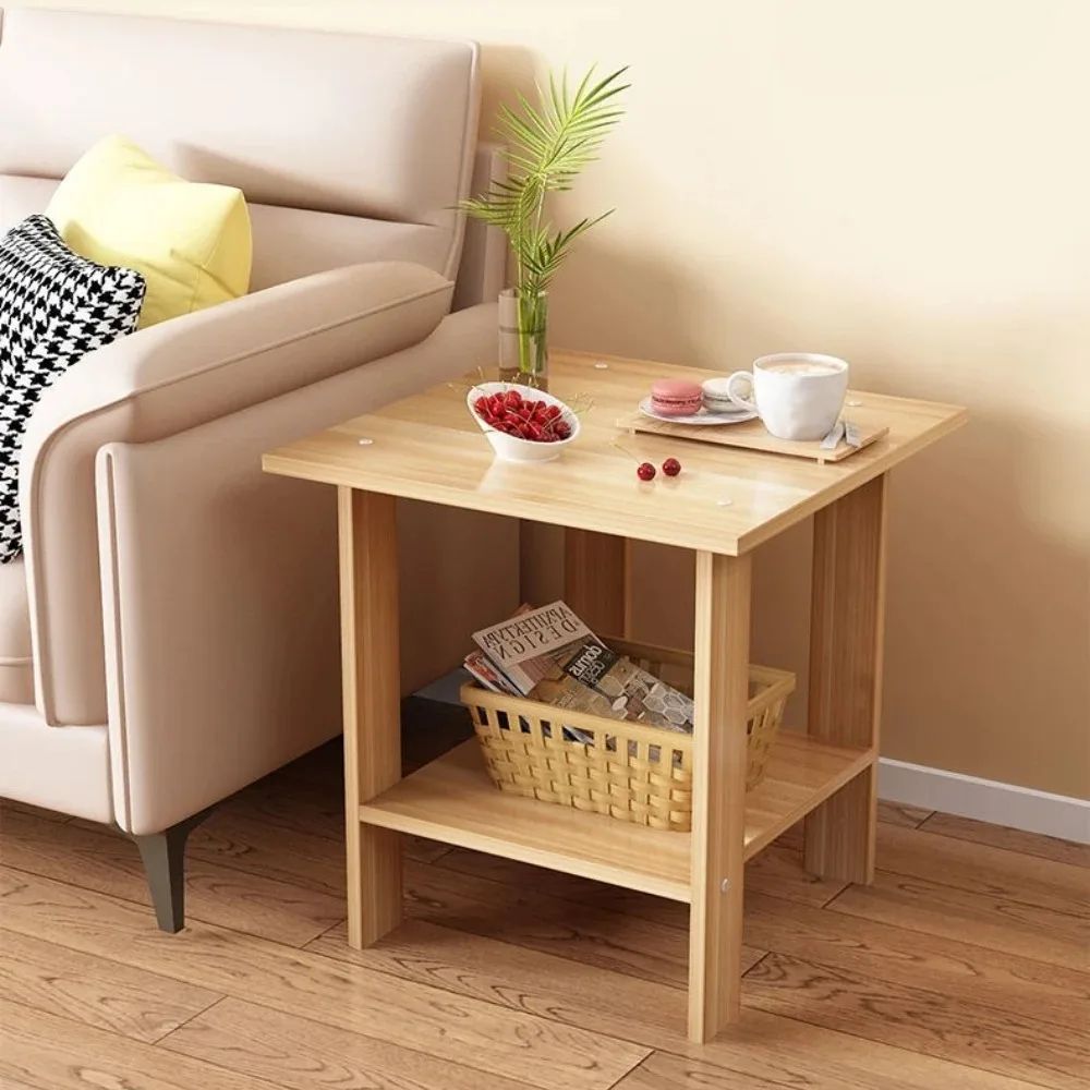 Modern Walnut Bedside Side Table – Minimalist Storage Cabinet for Bedroom & Living Room