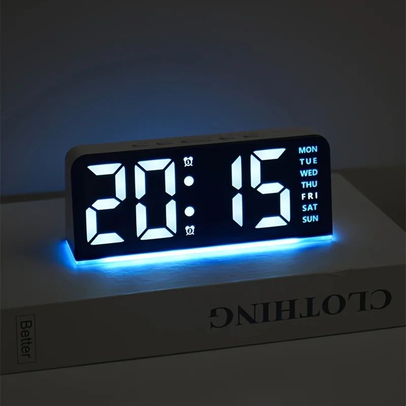 Digital LED Alarm Clock – Modern Desktop Clock with Temperature Display, Snooze & Night Light