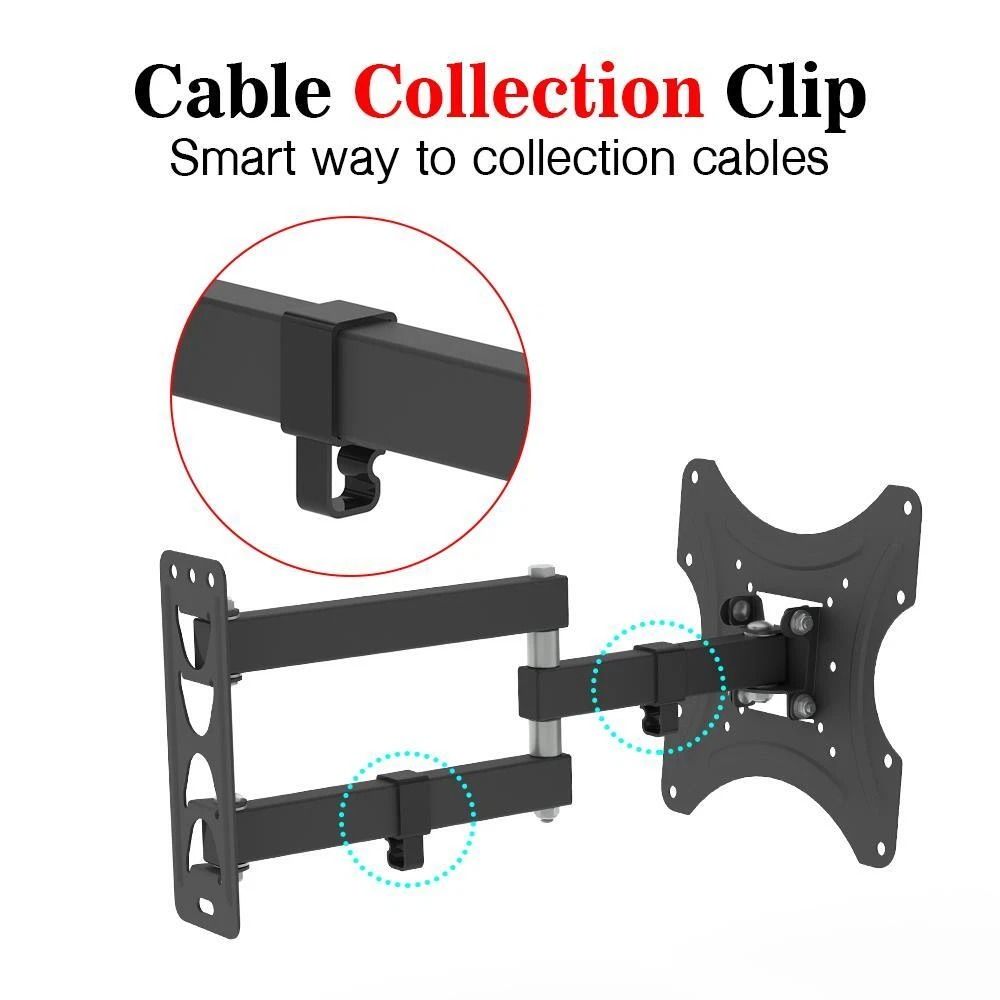 Full Motion TV Wall Mount Bracket Tilt, Swivel, Compatible