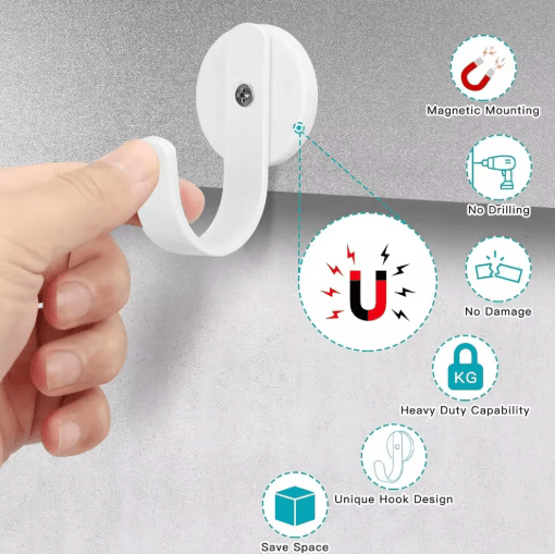 Strong Magnetic Hooks Heavy Duty Fridge and Metal Surface Hangers