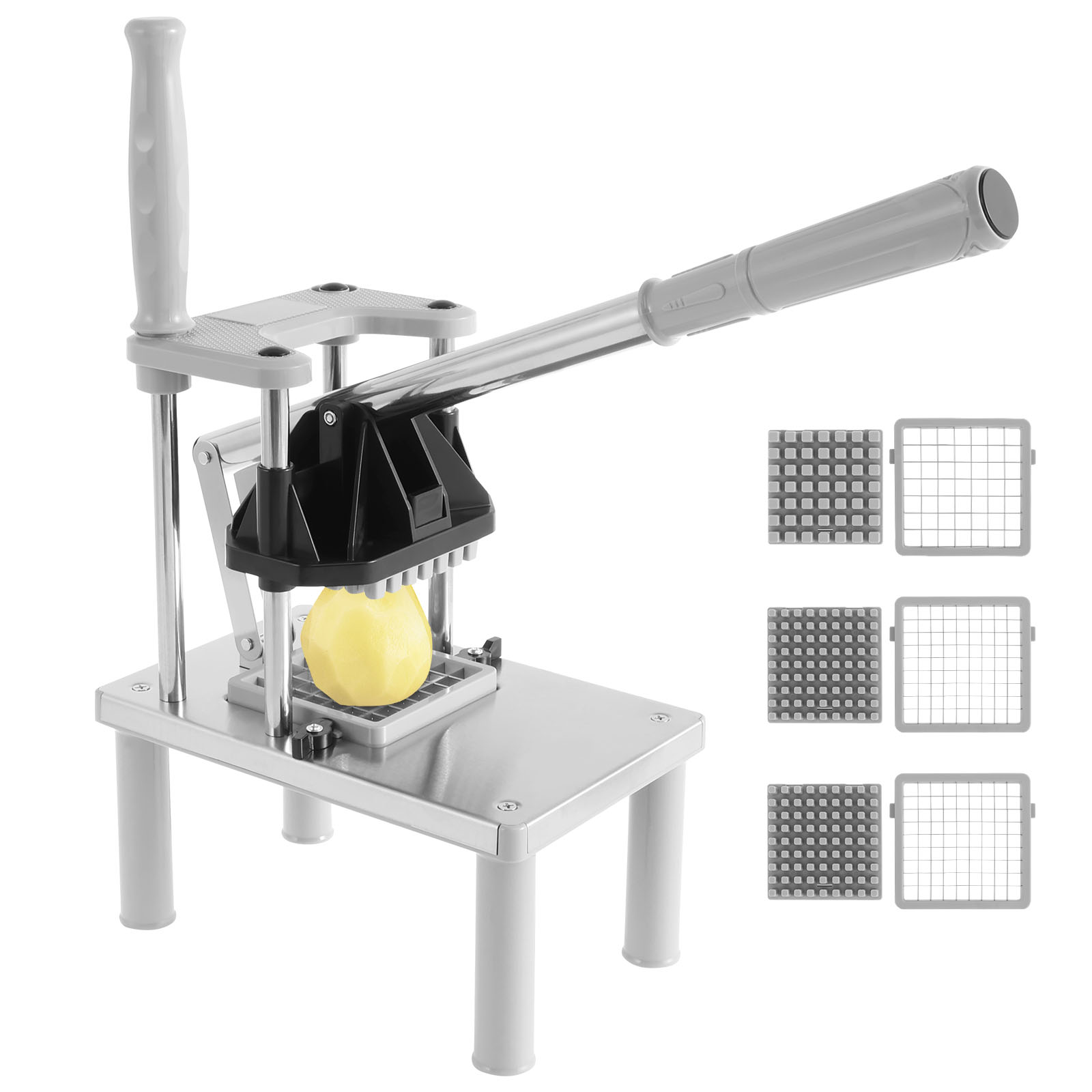 Stainless Steel French Fry Cutter & Vegetable Chopper with Replacement Blades