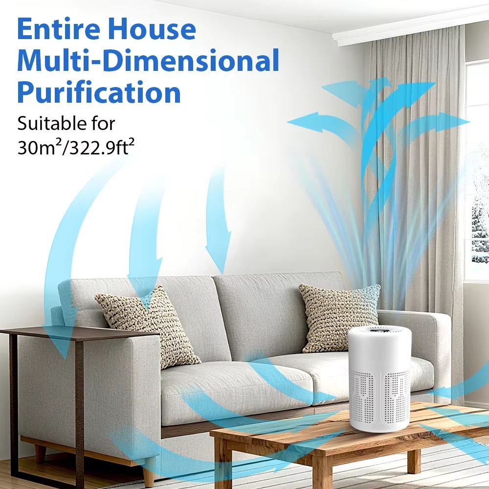 Mini Desktop HEPA & Negative-Ion Air Purifier for Home & Office